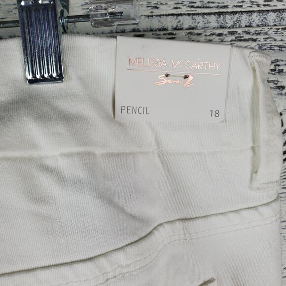 Seven Melissa McCarthy Women Forever White Pencil Denim Jeans Size 18 - Picture 8 of 13